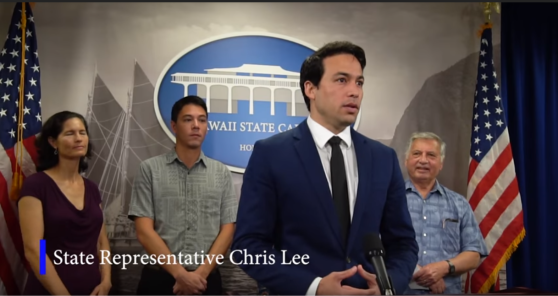 A screenshot of a YouTube video where Hawaiian state representative Chris Lee addresses gaming and gambling.